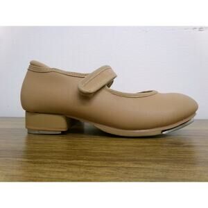 Pre-Owned Dance Tap Shoes Stelle Kids 12.5M Mary Jane easy Strap Tan Velcro